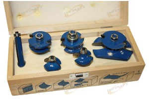 6Pc Roman Ogee Router Bit Raised Panel Back Cutters Rail & Stile 1/2" Bits Case